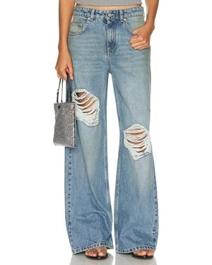 Area Crystal Fray Wide Leg - Blue