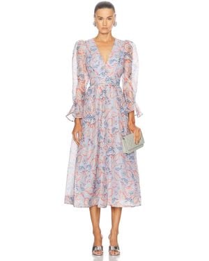 Zimmermann Eden Long Sleeve Midi Dress - Multicolor