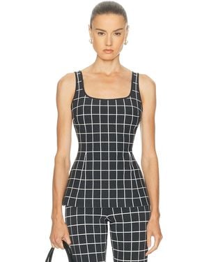 High Sport Two Tone Windowpane Inna Top - Black
