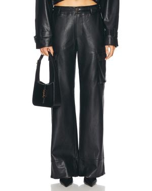 SER.O.YA Fifer Faux Leather Low Rise Cargo Pant - Black