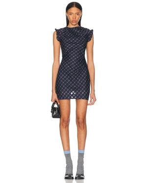ShuShu/Tong Flare Sleeve Slim Fit Dress - Blue