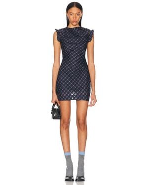 ShuShu/Tong Flare Sleeve Slim Fit Dress - Blue
