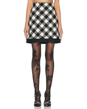 Valentino Damier Tweed Skirt - Black