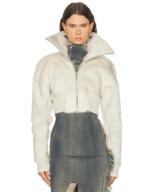 Rick Owens Dracucollar Cropped Jacket - Gray