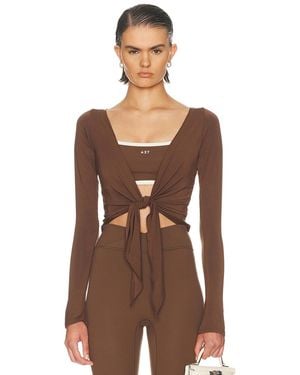 437 The Ballet Wrap Top - Brown