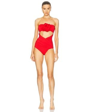Magda Butrym Cut Out One Piece Swimsuit - Red