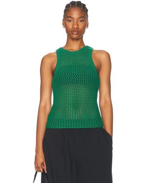 St. Agni Cotton Crochet Tank Top - Green