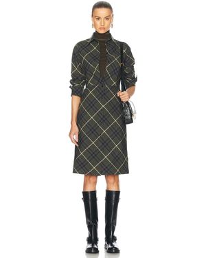 Burberry Long Sleeve Midi Dress - Black