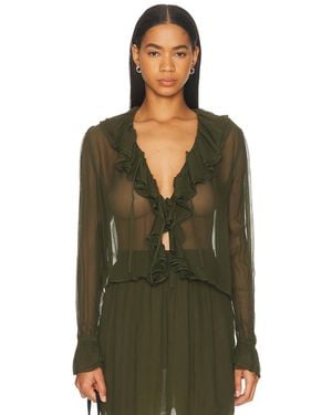 Bode Flounce Blouse - Green