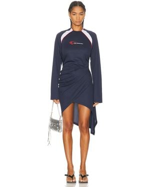 Jade Cropper Draped Twisted Sport Dress - Blue