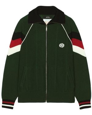 rice nine ten Knitted Zip Track Jacket - Green