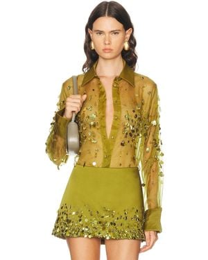 retroféte Quilly Embroidered Blouse - Yellow