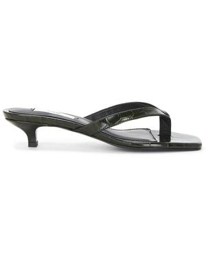 TOTEME Croco Embossed Heeled Flip Flop - Green