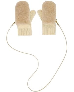 Miu Miu Mittens With Strap - White