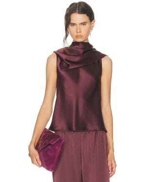 Leset Barb Foulard Top - Purple