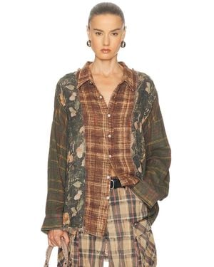 R13 Multi-Strip Drop Neck Shirt - Multicolor