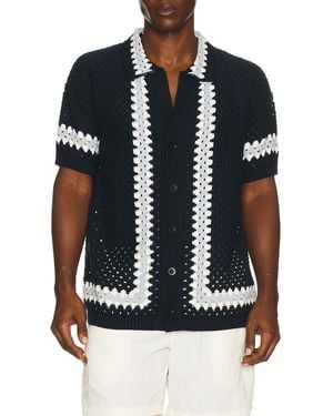 Frescobol Carioca Marques Crochet Cardigan Shirt - Black