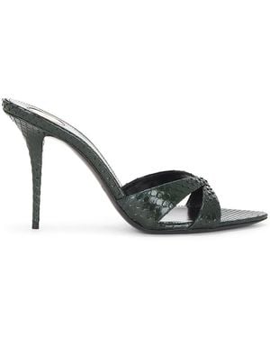 Saint Laurent Gippy Python Mule Sandal - Multicolor