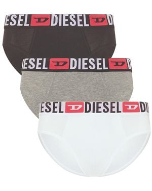 DIESEL Three-Pack Solid Color Briefs - Multicolor