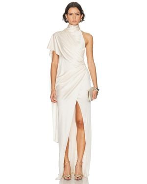 ANDAMANE Waverly Cape Effect Maxi Dress - White