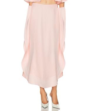 Stella McCartney Silk Frill Detail Maxi Skirt - Pink