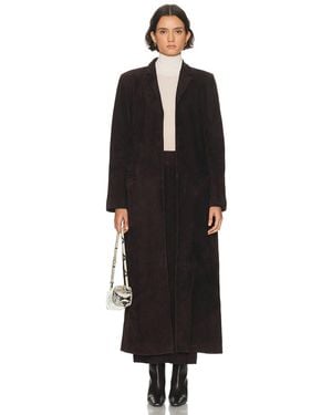 St. Agni Suede Tailored Coat - Black