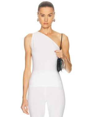 Norma Kamali X Lifestyle One Shoulder Top - White