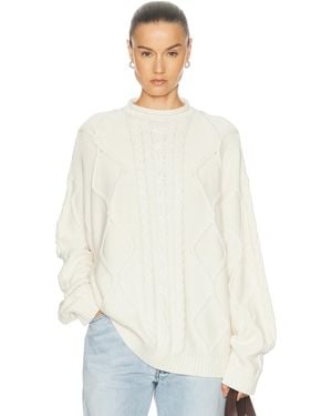 SRG Amberlyn Roll Neck Cable Sweater - White
