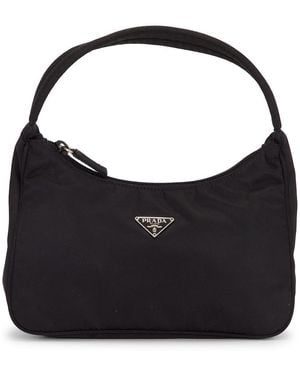 Prada Tessuto Mini Sport Hobo Bag - Black