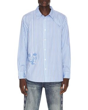 Kidsuper Striped Face Button Up - Blue