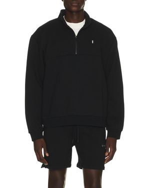 White/space Quarter Zip Sweatshirt - Black