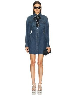 Valentino Denim Button Up Dress - Blue