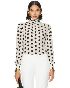 Saint Laurent Turtleneck Blouse - White