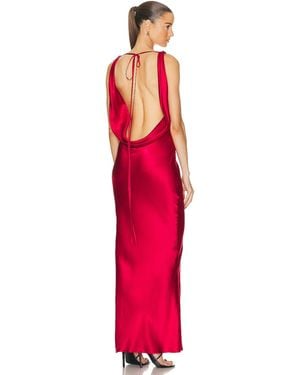 Mirror Palais Plunging Back Cowl Dress - Red