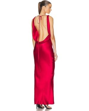 Mirror Palais Plunging Back Cowl Dress - Red