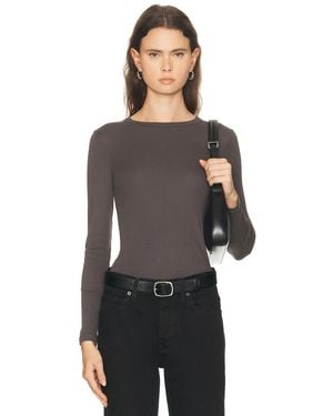 Enza Costa Supima Cotton New Classic Long Sleeve Tee - Black