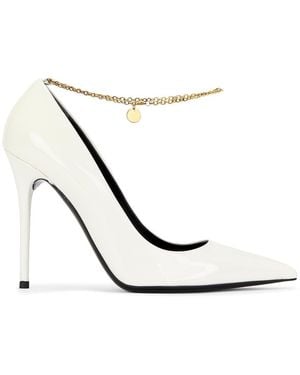 Tom Ford Patent Leather Chain Pump 105 - White