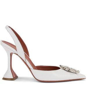 AMINA MUADDI Begum Nappa Sling Heel - White