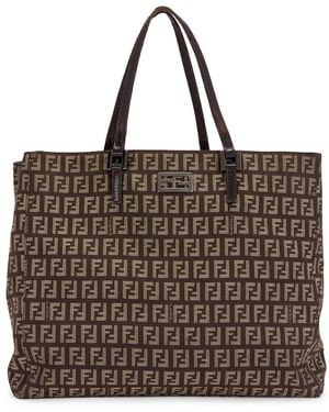 Fendi Zucchino Tote Bag - Brown