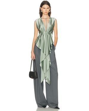 Helmut Lang Scarf Drape Top - Green