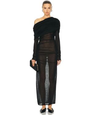 Saint Laurent One Shoulder Gown - Black