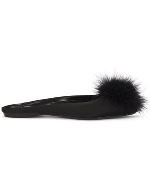 Saint Laurent Lido Flat Mule - White