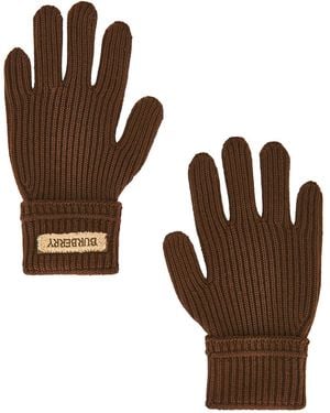 Burberry Patch Gloves - Brown