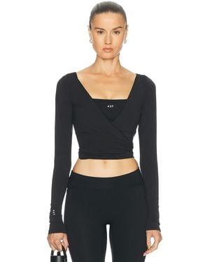 437 The Ballet Wrap Top - Black