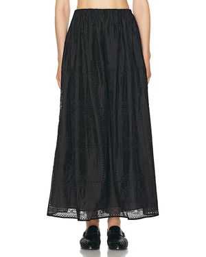 Helsa Handkerchief Midi Skirt - Black