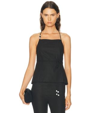 L'academie 'Academie Anaia Linen Top - Black