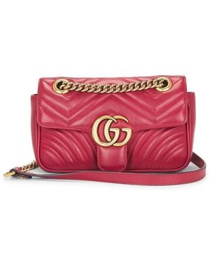 Gucci Gg Marmont Shoulder Bag - Red