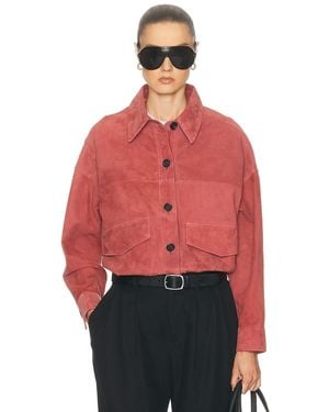 Arma Kaylee Lamb Suede Jacket - Red