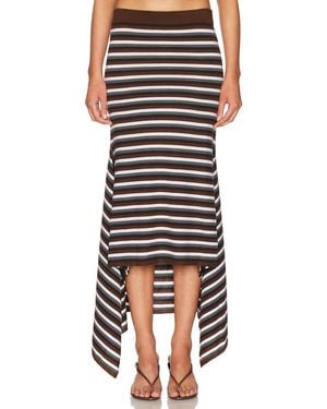 Monse Stripe Cascade Skirt - Black
