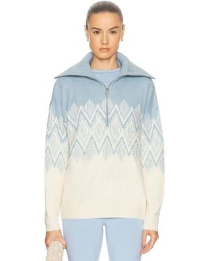 Varley Hedda Fairisle Half Zip Jacket - Blue